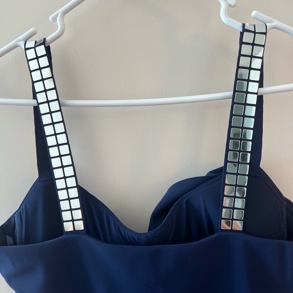 Chiara Boni Navy Shami Sleeveless Midi Dress NWT - Picture 9 of 16